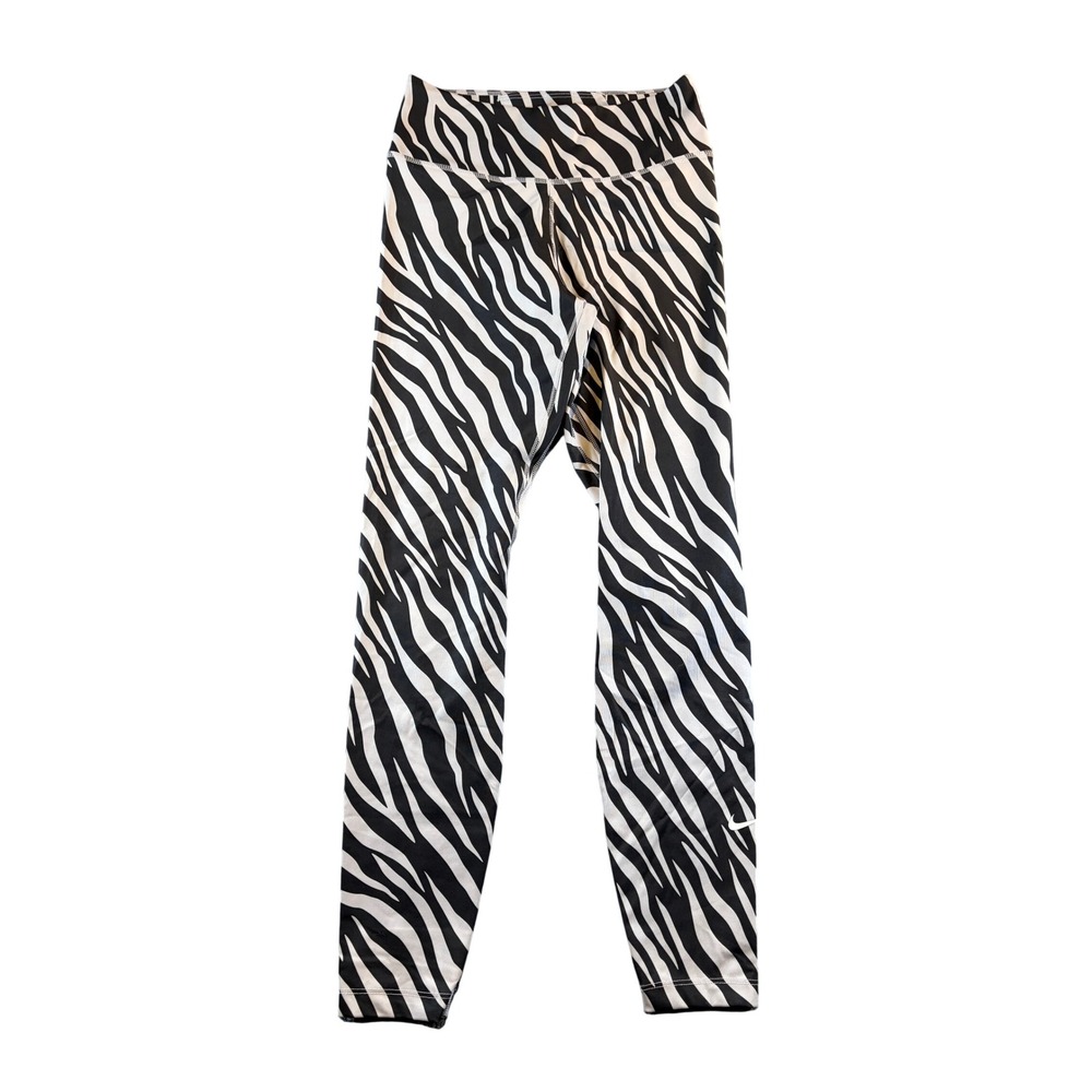 Nike Dri-FIT Zebra Print Leggings Womens Small Black White Animal Yoga Pants